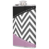 グレージグザグ、グレーシェブロン、ジグザグパターン、紫 フラスク (左)