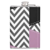 グレージグザグ、グレーシェブロン、ジグザグパターン、紫 フラスク (裏面)