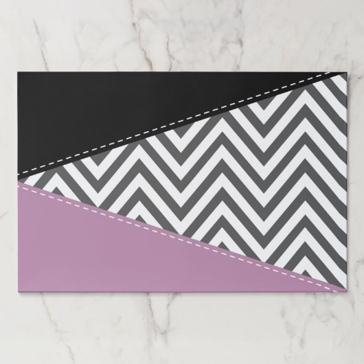 グレージグザグ、グレーシェブロン、ジグザグパターン、紫 ペーパーパッド (正面)