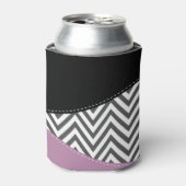 グレージグザグ、グレーシェブロン、ジグザグパターン、紫 缶クーラー (缶正面)