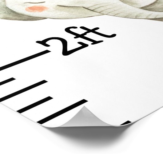 グレージャングルサファリ動物の成長チャートカスタム ポスター (角)