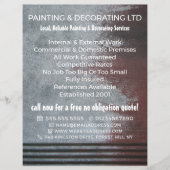 グレージュの塗り壁、ペンキ屋 & デコレーター チラシ (正面)