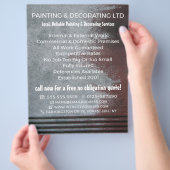 グレージュの塗り壁、ペンキ屋 & デコレーター チラシ (手)