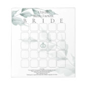 グレージュの翡翠グリーン植物園のウェディングビンゴ ノートパッド (正面)