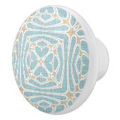 グレージュシーフオムグリーンタウペブラウンエスニック族アート セラミックノブ (右)