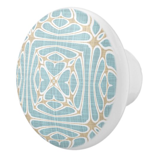 グレージュシーフオムグリーンタウペブラウンエスニック族アート セラミックノブ (右)