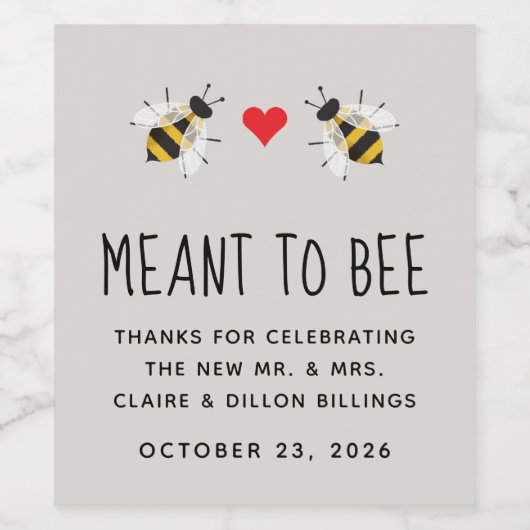 グレージュメイドトゥビー結婚式の引き出物ラベル ワインラベル (シングルラベル)