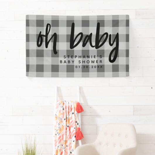 グレージンガムモダン赤ちゃんシャワー 横断幕 (インサイチュ)