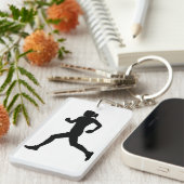 グレースで歩幅:女子マラソンランナーシルエット キーホルダー (正面右)