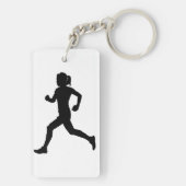 グレースで歩幅:女子マラソンランナーシルエット キーホルダー (裏面)