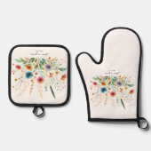 グレースの中で花開く 鍋つかみ&鍋敷きセット (正面)