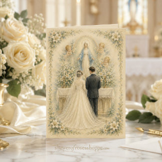 グレースの聖母カトリック結婚式の祝福 カード