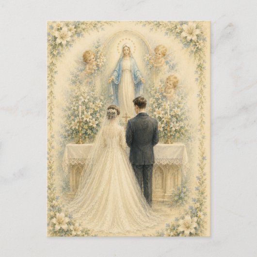 グレースの聖母カトリック結婚式の祝福 ポストカード (正面)