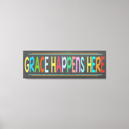 グレースはクリスチャンカラフルシャルボードPで起こる キャンバスプリント (正面)