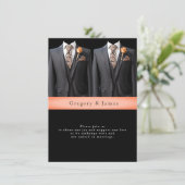 グレースイーツピーチバラ&フローラネクタイ 招待状 (スタンド正面)