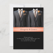 グレースイーツピーチバラ&フローラネクタイ 招待状 (正面)