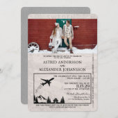 グレースウェーデンパスポート結婚式招待状 招待状 (正面/裏面)