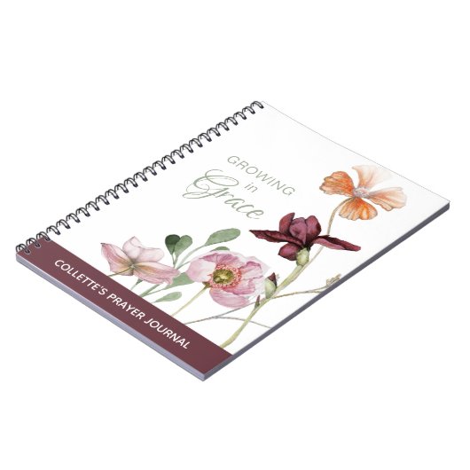グレースウォーターで成長カラーフローラ祈りの言葉ジャーナル ノートブック (左側)
