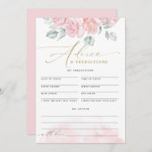 グレースエレガントな赤面の花の赤ちゃんのアドバイスの予測 招待状 (正面/裏面)