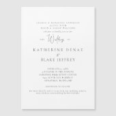 グレースエレガントホワイト結婚式招待状磁石 マグネット招待状 (正面)