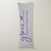 グレースエレガント変更すべて引用文パープルグレー ボディピロー (正面縦)