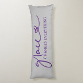 グレースエレガント変更すべて引用文パープルグレー ボディピロー (裏面 (縦))