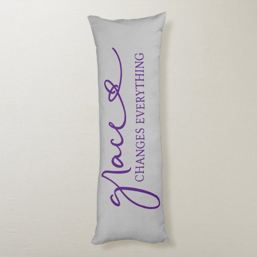 グレースエレガント変更すべて引用文パープルグレー ボディピロー (裏面 (縦))