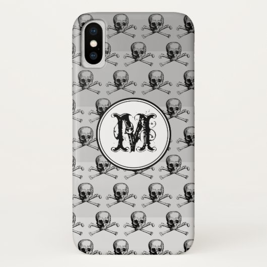 グレースカルハロウィーンモノグラムパーソナライズされた Case-Mate iPhoneケース (裏面)