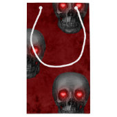 グレースカルハートアイズレッドウォーター色ゴシックロマンチック スモールペーパーバッグ (裏面)