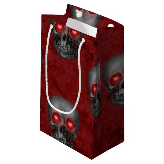 グレースカルハートアイズレッドウォーター色ゴシックロマンチック スモールペーパーバッグ (正面アングル)