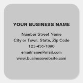 グレースクエアステッカー上のプレーン文字ビジネスブランド スクエアシール (正面)