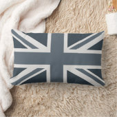 グレースケールのイギリスの旗 ランバークッション (ブランケット)