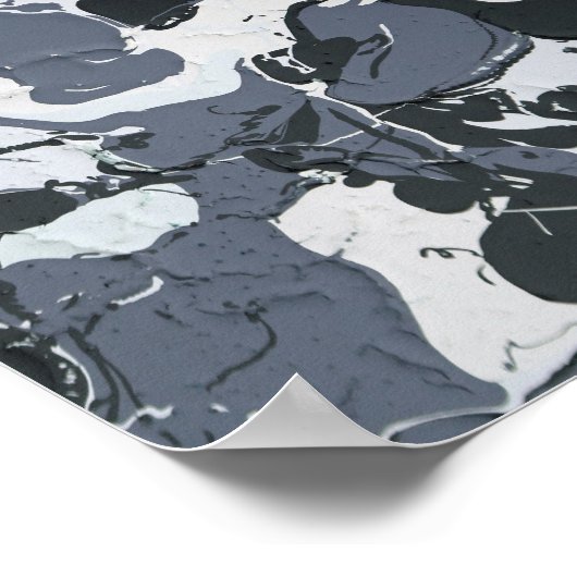 グレースケールのモノクロモダン抽象芸術 ポスター (角)