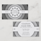 グレースケールのレトロのロイヤリティのスタンプカード ロイヤリティカード (正面/裏面)