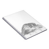 グレースケールの緑のウミガメ ノートブック (右側)