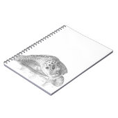 グレースケールの緑のウミガメ ノートブック (左側)