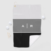 グレースケールカラーブロックモノグラム ゴルフタオル (インサイチュ)