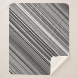 グレースケールグレイストライプ シェルパブランケット