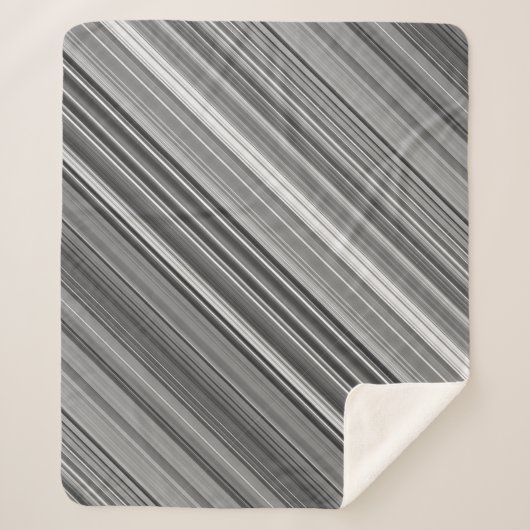 グレースケールグレイストライプ シェルパブランケット (正面)