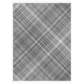 グレースケールグレーとホワイトプレイド テーブルクロス (正面)