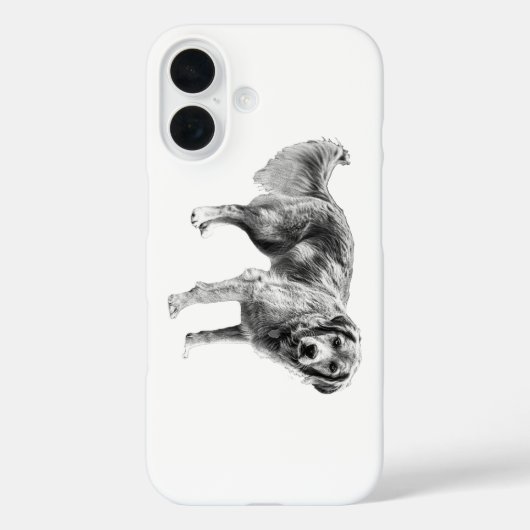 グレースケールスタイルの秋のドッグケース Case-Mate iPhoneケース (裏面)
