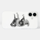 グレースケールスタイルの秋のドッグケース Case-Mate iPhoneケース (裏面 (横))