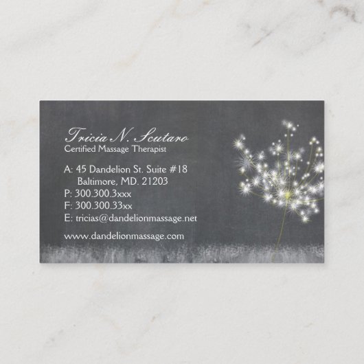 グレースケールダンデオンマッサージセラピー 名刺 (裏面)
