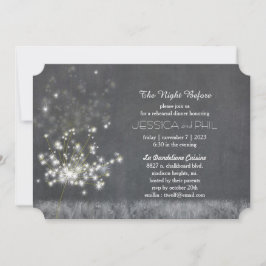 グレースケールダンデリオ結婚のリハーサルディナー 招待状