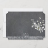 グレースケールダンデリオ結婚のリハーサルディナー 招待状 (裏面)