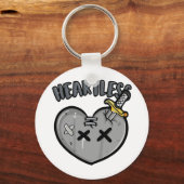 グレースケールハート&ソードポスターパンクロック美学 キーホルダー (正面)