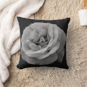 グレースケールバラの花 クッション (ブランケット)