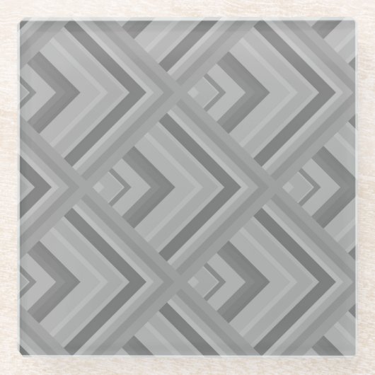 グレースケールパターン ガラスコースター (正面)