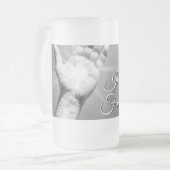 グレースケールフロステッドグラスビアマグ仕上げ フロストグラスビールジョッキ (正面左)