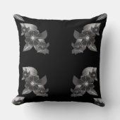 グレースケールフローラ クッション (正面)